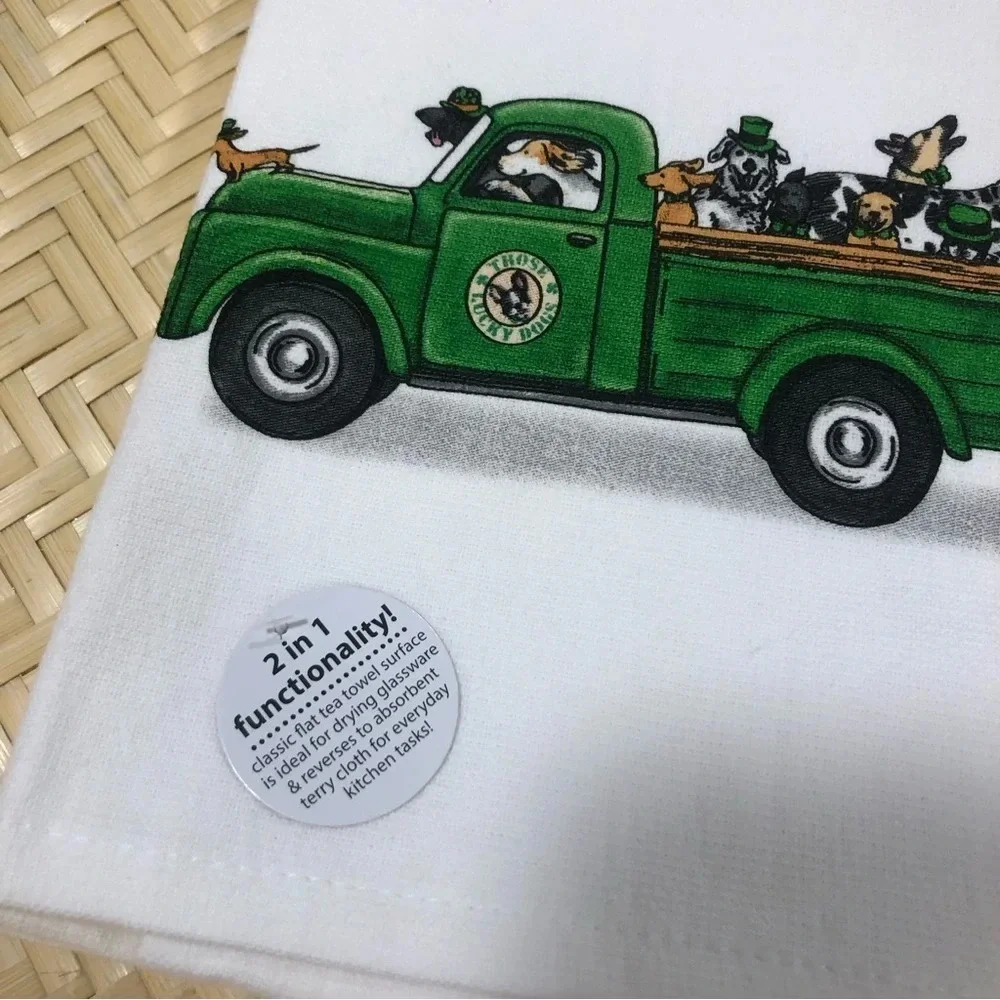 NWT Kay dee design DOGS kitchen towels at Patrick’s day
